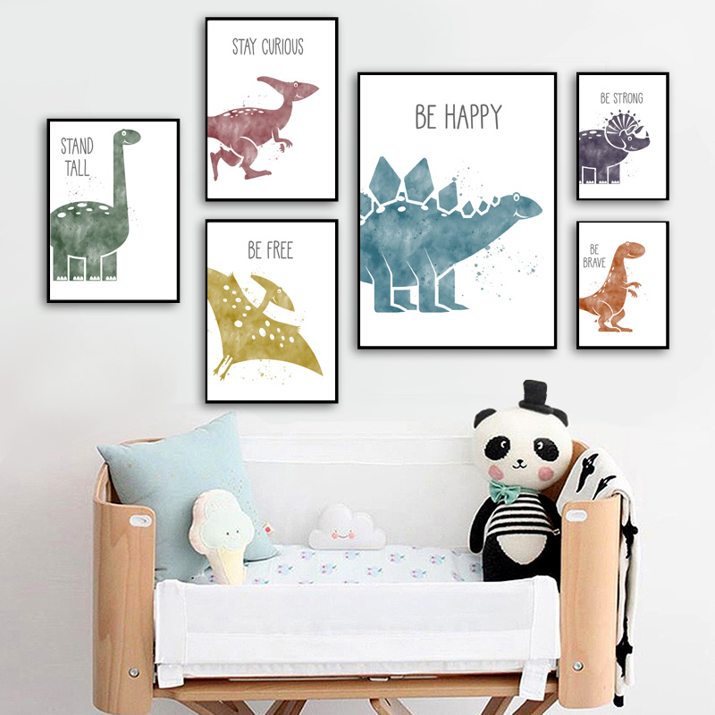 귀여운 공룡 만화 동물 인용구 유아실 북유럽 포스터 및 - Baby Nursery Quotes Wall Art 리뷰 및 가격